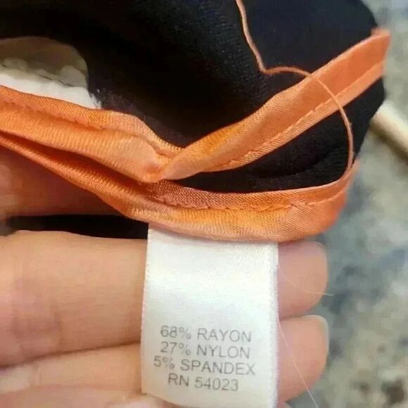 Banana Republic Women's Colorblock Black & Ivory Rayon/Nylon/Spandex Side Zip Mi - Picture 11 of 11